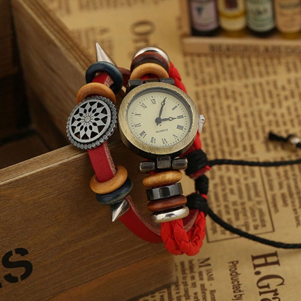✨✨BRAND NEW Preppy Leather Watch Women's Fashion Accessory - Picture 3 of 6